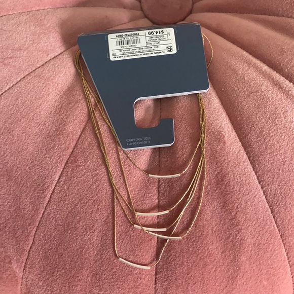 Universal Thread Layered Chain Tube Necklace Gold  Silver NWT - Picture 6 of 7